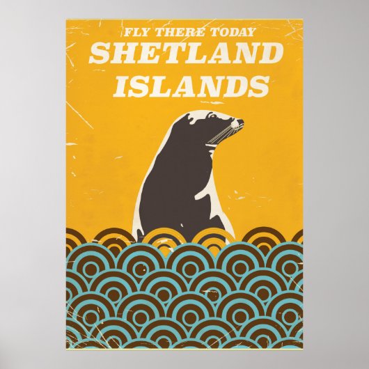 シェットランド諸島 ビンテージ旅行ポスター ポスター (正面)
