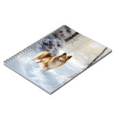 シェットランド・シェプドッグが雪のクリスマスを過ごした ノートブック (左側)