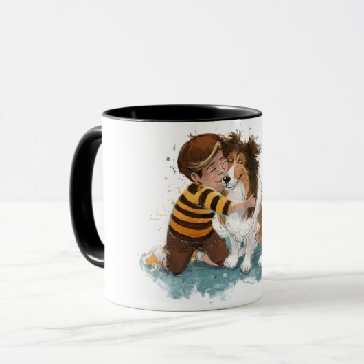 シェットランド・ シープドッグとボードグハグ マグカップ (正面左)