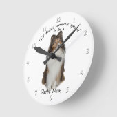 シェットランド・シープドッグのお母さんの時計 ラウンド壁時計 (傾斜)