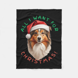シェットランド・シープドッグのためのクリスマス・ギフト! フリースブランケット