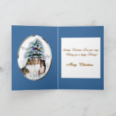 シェットランド・シープドッグのクリスマスのギフト シーズンカード (内部)