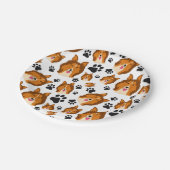 シェットランド・シープドッグのスコットランドのシェットランド・シープドッグ犬の子犬の足 ペーパープレート (アングル)