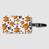 シェットランド・シープドッグのスコットランドのシェットランド・シープドッグ犬の子犬の足 ラゲッジタグ (正面横)