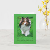 シェットランド・シープドッグのメッセージカード カード (黄色い花)