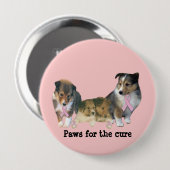 シェットランド・シープドッグの乳癌ボタン 缶バッジ (正面&裏面)