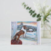 シェットランド・シープドッグの休日のクリスマスカード シーズンポストカード (スタンド正面)