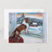 シェットランド・シープドッグの休日のクリスマスカード シーズンポストカード (正面/裏面)