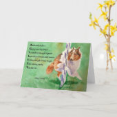 シェットランド・シープドッグの敏捷の詩 カード (黄色い花)