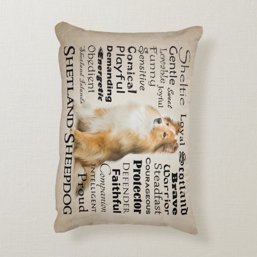 シェットランド・シープドッグの特性の枕 アクセントクッション (裏面(縦))