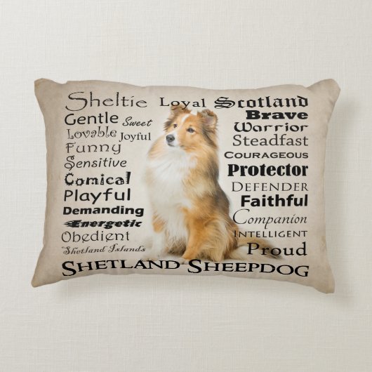 シェットランド・シープドッグの特性の枕 アクセントクッション (裏面)