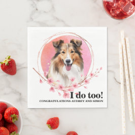 シェットランド・シープドッグの結婚式のナプキンに犬の写真 スタンダードランチョンナプキン