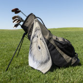 シェットランド・シープドッグの絵画-かわいい元の犬の芸術 ゴルフタオル (グリーン)