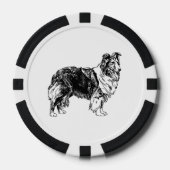 シェットランド・シープドッグの絵 ポーカーチップ (正面)