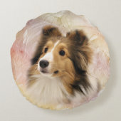 シェットランド・シープドッグの顔 ラウンドクッション (裏面)