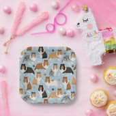 シェットランド・ シープドッグの骨と前足 ペーパープレート (パーティー)