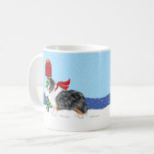 シェットランド・ シープドッグクリスマスメールトリカラー コーヒーマグカップ (正面左)