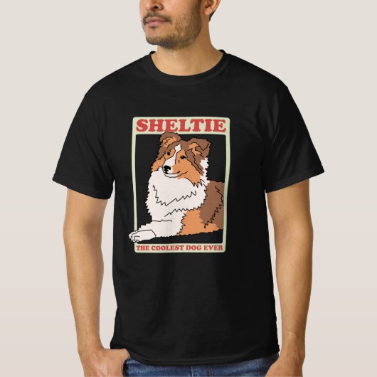 シェットランド・ シープドッグクール犬 |シェトランドシープドッグ Tシャツ (正面)