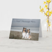 シェットランド・ シープドッググリーティングカード カード (黄色い花)