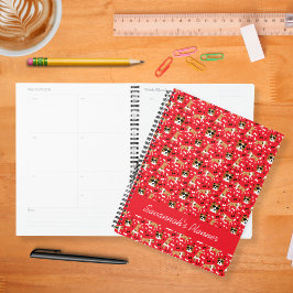 シェットランド・ シープドッグシェットランドシェプドッグパターンレッド プランナー手帳