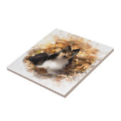 シェットランド・ シープドッグシェットランドシェプドッグ絵画アート タイル (側面)