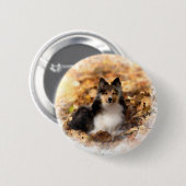 シェットランド・ シープドッグシェットランドシェプドッグ絵画アート 缶バッジ (正面&裏面)