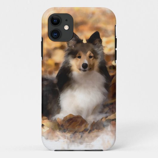 シェットランド・ シープドッグシェットランドシェプドッグ絵画アート Case-Mate iPhoneケース (裏面)