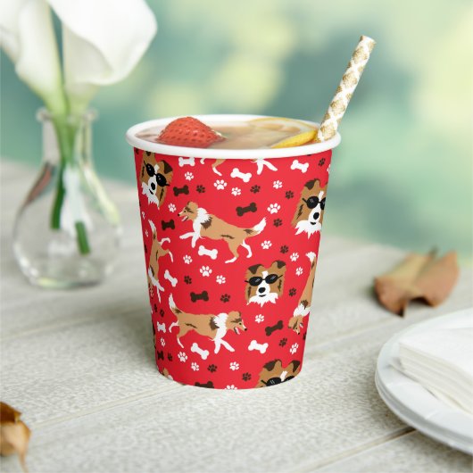 シェットランド・ シープドッグシェトランドシェプドッグコリードッグ 紙コップ (インサイチュ)