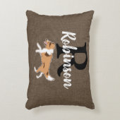 シェットランド・ シープドッグシェトランドシェプドッグモノグラム姓 アクセントクッション (正面(垂直))