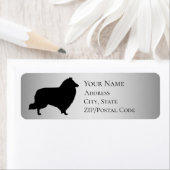 シェットランド・ シープドッグシルエット差出人住所 ラベル (インサイチュ)