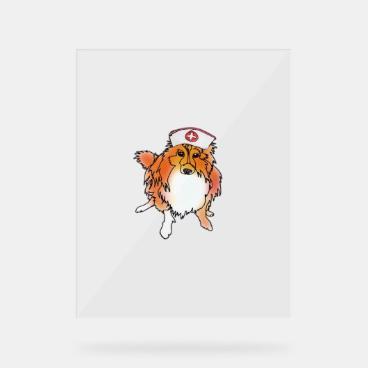 シェットランド・ シープドッグドッグインナースハット – animalsinhatsクラシックT アクリルサイン (正面)