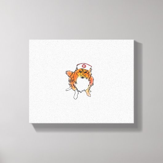 シェットランド・ シープドッグドッグインナースハット – animalsinhatsクラシックT キャンバスプリント (正面)