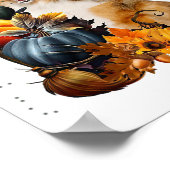 シェットランド・ シープドッグドッグウィッチとパンプキンズハロウィンサンクスギフ ポスター (角)