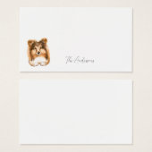 シェットランド・ シープドッグドッグギフトラベルミニマリスト、編集可能、犬のラベル (正面&裏面)