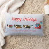 シェットランド・ シープドッグドッグズプルスリー、雪の休日 ランバークッション (ブランケット)