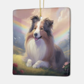 シェットランド・ シープドッグドッグメモリアルレインボーブリッジパーソナライズされた セラミックオーナメント (左)