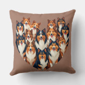 シェットランド・ シープドッグハートイラストレーションキュートシェットランドシェプドッグ クッション (裏面)