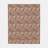 シェットランド・ シープドッグハートイラストレーションキュートシェットランドシェプドッグ フリースブランケット (正面)