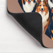 シェットランド・ シープドッグハートイラストレーションキュートシェットランドシェプドッグ マウスパッド (コーナー)