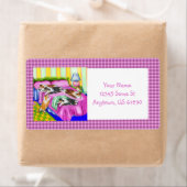 シェットランド・ シープドッグピンク心地よい ラベル (インサイチュ)