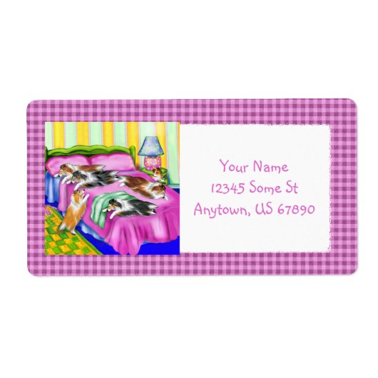 シェットランド・ シープドッグピンク心地よい ラベル (正面)