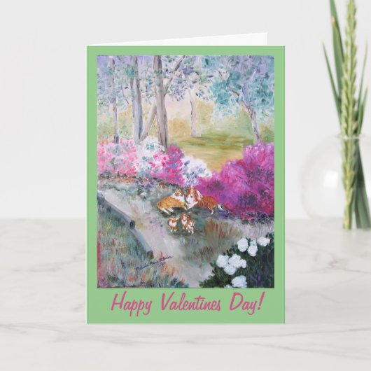 シェットランド・ シープドッグファミリーバレンタイングカード カード (正面)