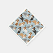 シェットランド・ シープドッグボーンとポーズ スタンダードカクテルナプキン (角)