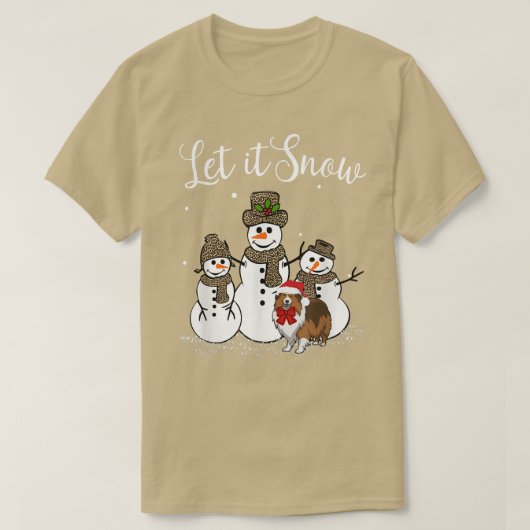 シェットランド・ シープドッグママは許可it雪雪だるまレオパード印刷545 tシャツ (デザイン正面)