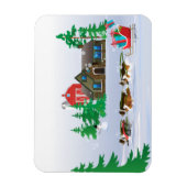 シェットランド・ シープドッグ引くそりクリスマスフレキシブル磁石 マグネット (縦)