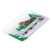 シェットランド・ シープドッグ引くそりクリスマスフレキシブル磁石 マグネット (左側)