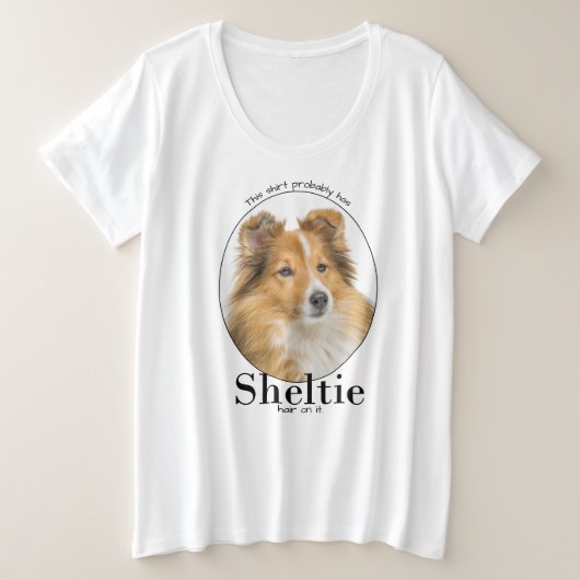 シェットランド・ シープドッグ毛 プラスサイズTシャツ (デザイン正面)