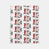 シェットランド・ シープドッグ犬がクリスマススターを育てる フリースブランケット (正面)