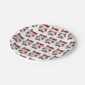 シェットランド・ シープドッグ犬がクリスマススターを育てる ペーパープレート (アングル)