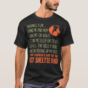 シェットランド・ シープドッグ犬が父の日の贈り物を喜ぶ Tシャツ